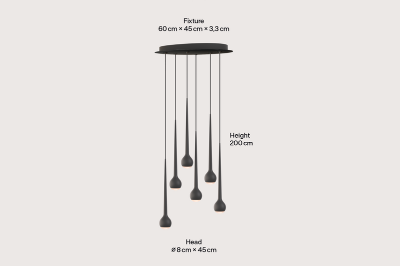 Falling Sun Chandelier Six